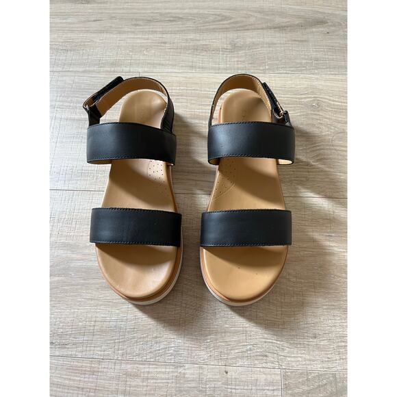 NEW Nisolo Flatform Sandals size 8.5 black - Picture 1 of 4